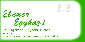 elemer egyhazi business card